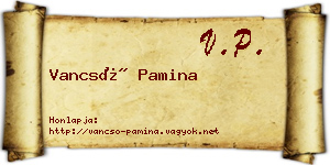 Vancsó Pamina névjegykártya